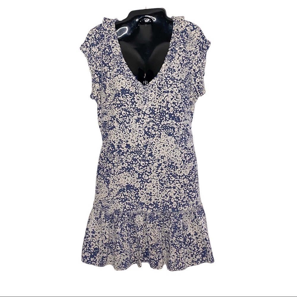 Joie Blue Floral Drop Waist Shift Dress